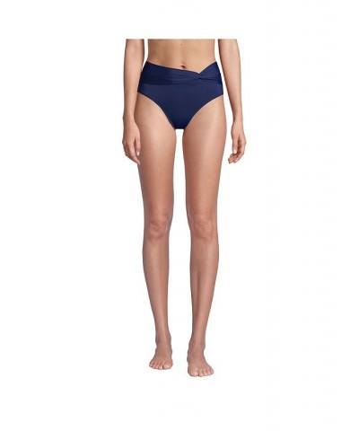 Women's Twist Front Retro High Waisted Bikini Swim Bottoms Deep sea navy $30.58 Swimsuits