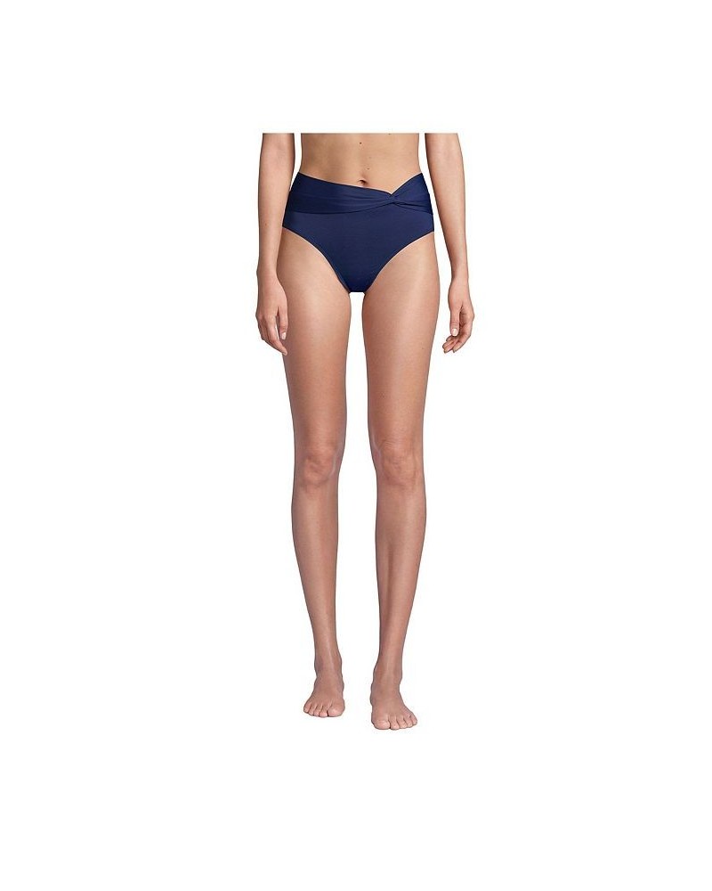 Women's Twist Front Retro High Waisted Bikini Swim Bottoms Deep sea navy $30.58 Swimsuits