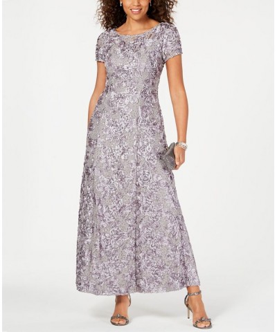 Rosette A-Line Gown Gray $114.39 Dresses