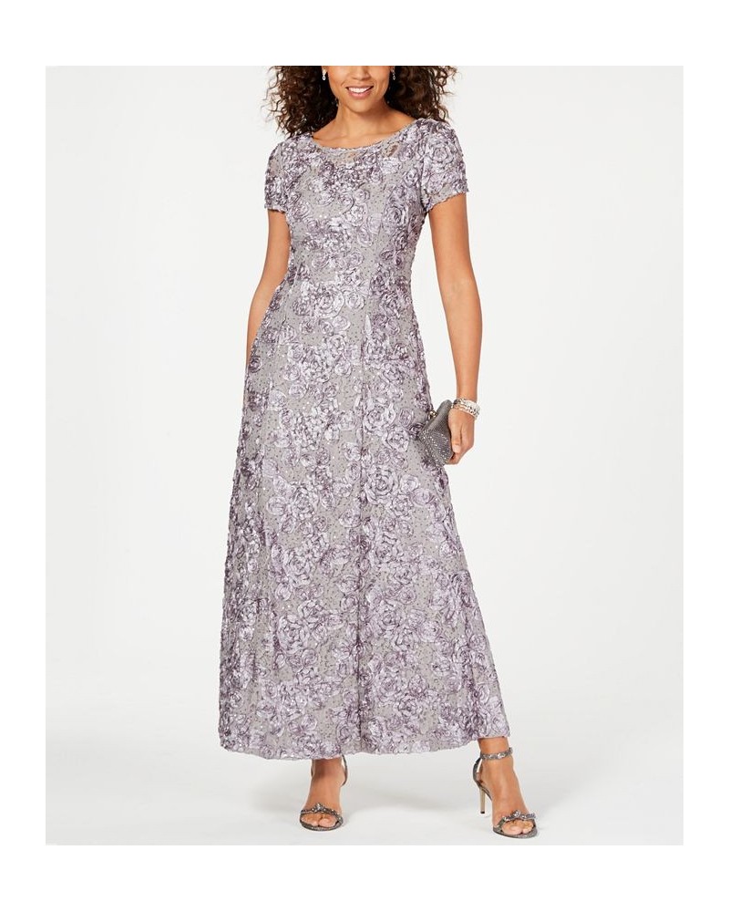 Rosette A-Line Gown Gray $114.39 Dresses