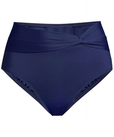 Women's Twist Front Retro High Waisted Bikini Swim Bottoms Deep sea navy $30.58 Swimsuits