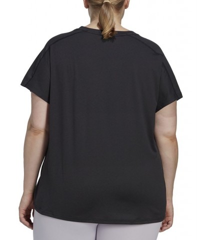 Plus Size Train Essentials V-Neck Short-Sleeve Tee Black $14.10 Tops