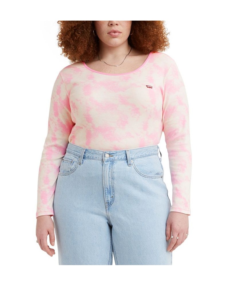 Plus Size Honey Long Sleeve T-Shirt Begonia Pink $10.55 Tops