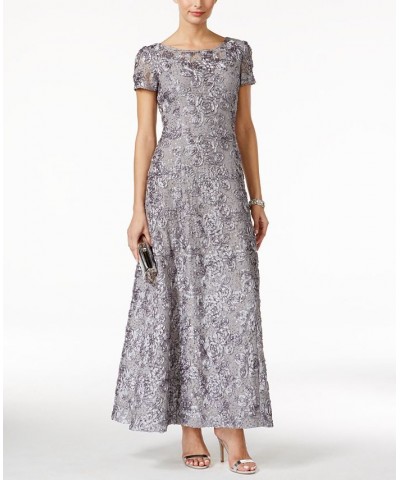 Rosette A-Line Gown Gray $114.39 Dresses