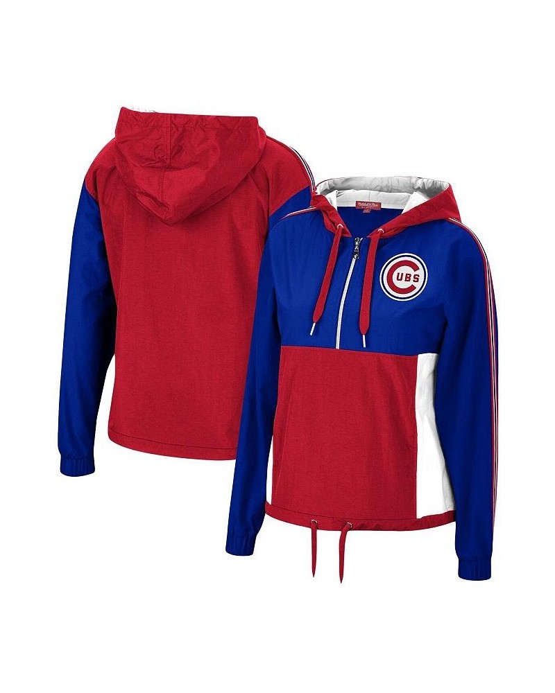 Women's Royal Red Chicago Cubs Half-Zip Windbreaker Jacket Royal, Red $36.00 Jackets