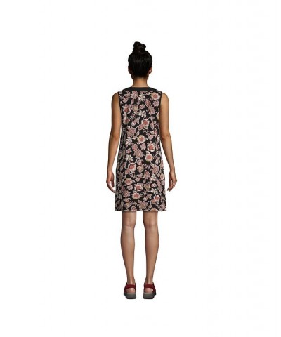 Women's Cotton Jersey Sleeveless Swim Cover-up Dress Black etched jacobean $27.47 Swimsuits