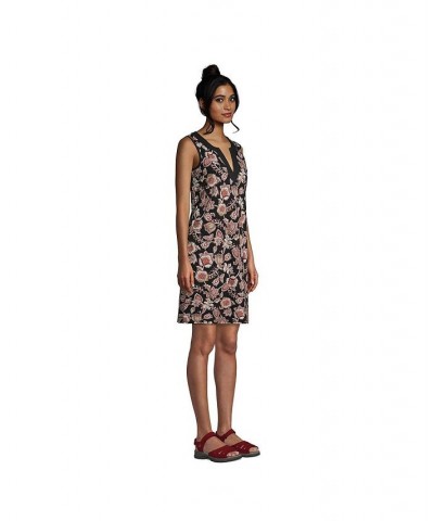 Women's Cotton Jersey Sleeveless Swim Cover-up Dress Black etched jacobean $27.47 Swimsuits