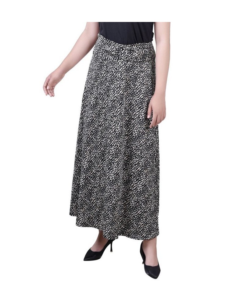 Women's Missy Maxi A-Line Skirt with Front Faux Belt with Ring Detail Jet Mixedshade $17.60 Skirts