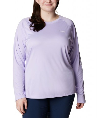 Plus Size PFG Tidal Tee II Omni-Shade T-Shirt Soft Violet, White Logo $24.00 Tops