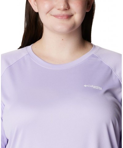 Plus Size PFG Tidal Tee II Omni-Shade T-Shirt Soft Violet, White Logo $24.00 Tops