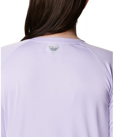 Plus Size PFG Tidal Tee II Omni-Shade T-Shirt Soft Violet, White Logo $24.00 Tops