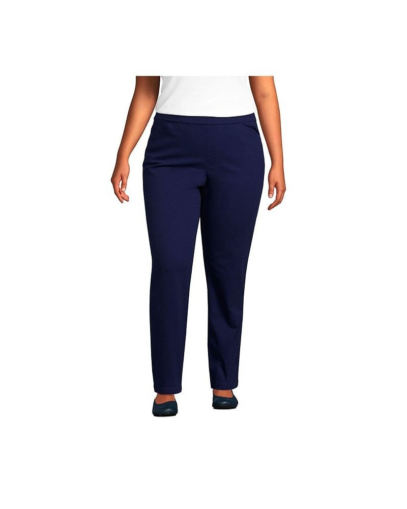 Women's Plus Size Mid Rise Pull On Knockabout Chino Pants Blue $41.63 Pants