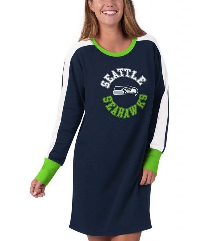 Women's College Navy Seattle Seahawks Hurry Up Offense T-shirt Dress Navy $27.60 Dresses