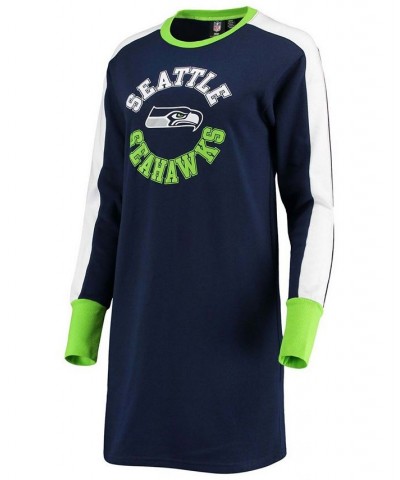 Women's College Navy Seattle Seahawks Hurry Up Offense T-shirt Dress Navy $27.60 Dresses