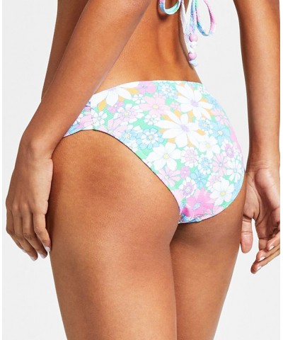 Women's Crazy Daisy Shirred-Side Hipster Bikini Bottoms Multi $27.00 Swimsuits