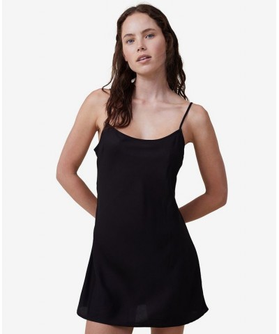 Women's Drew Mini Slip Dress Black $24.74 Dresses