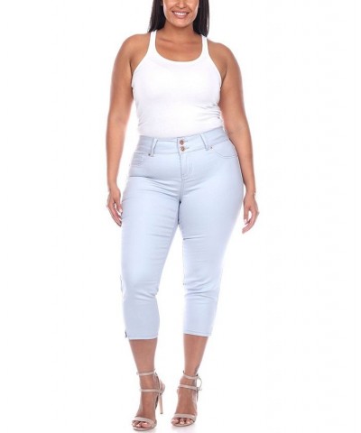 Plus Size Capri Jeans Light Blue $35.00 Jeans