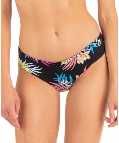 Juniors' Hana Reversible Bralette Bikini Top & Reversible Cheeky Hipster Bottoms Black Tiki Multi $24.00 Swimsuits