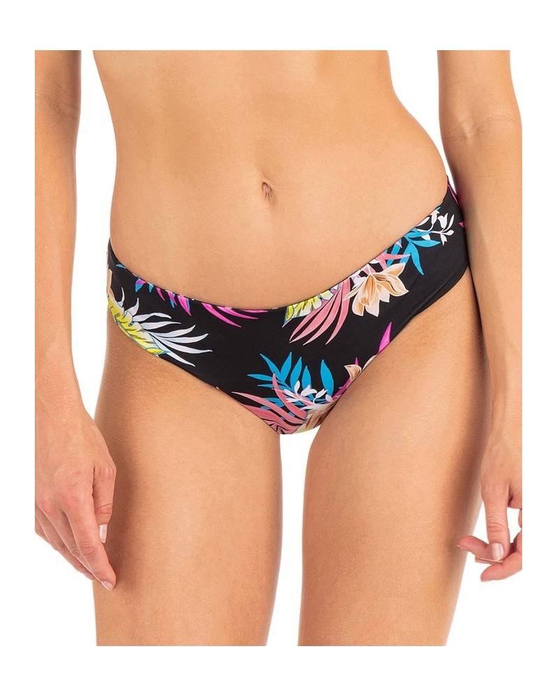 Juniors' Hana Reversible Bralette Bikini Top & Reversible Cheeky Hipster Bottoms Black Tiki Multi $24.00 Swimsuits