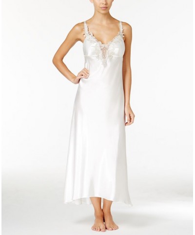 Stella Satin Venise Trim Lingerie Nightgown Ivory $15.65 Sleepwear