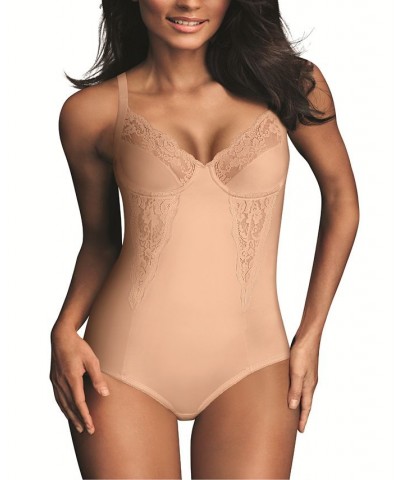 Women's Firm Control Embellished Unlined Shaping Bodysuit1456 Tan/Beige $31.98 Shapewear