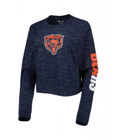 Women's Navy Chicago Bears Crop Long Sleeve T-shirt Navy $20.16 Tops