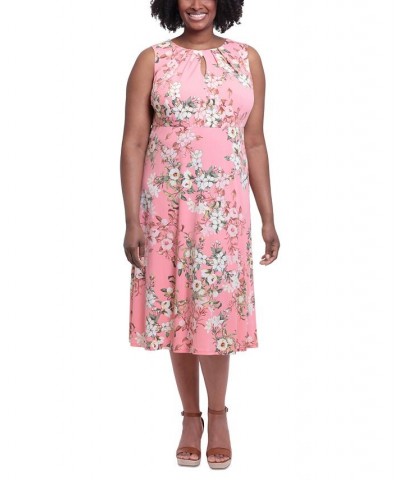 Plus Size Floral-Print Jersey Dress Coral $46.87 Dresses