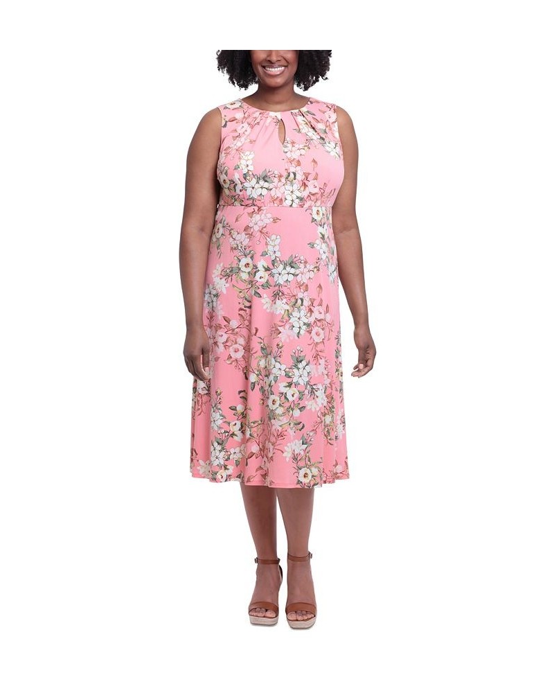 Plus Size Floral-Print Jersey Dress Coral $46.87 Dresses