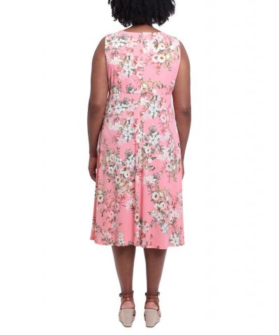 Plus Size Floral-Print Jersey Dress Coral $46.87 Dresses