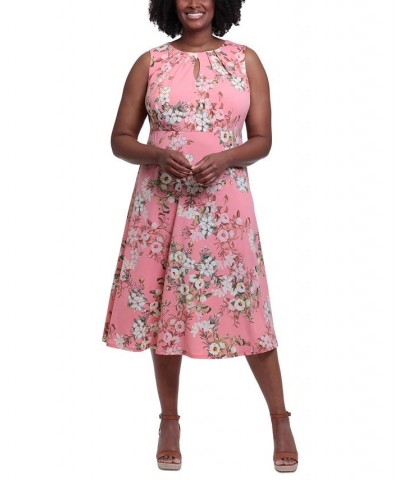 Plus Size Floral-Print Jersey Dress Coral $46.87 Dresses