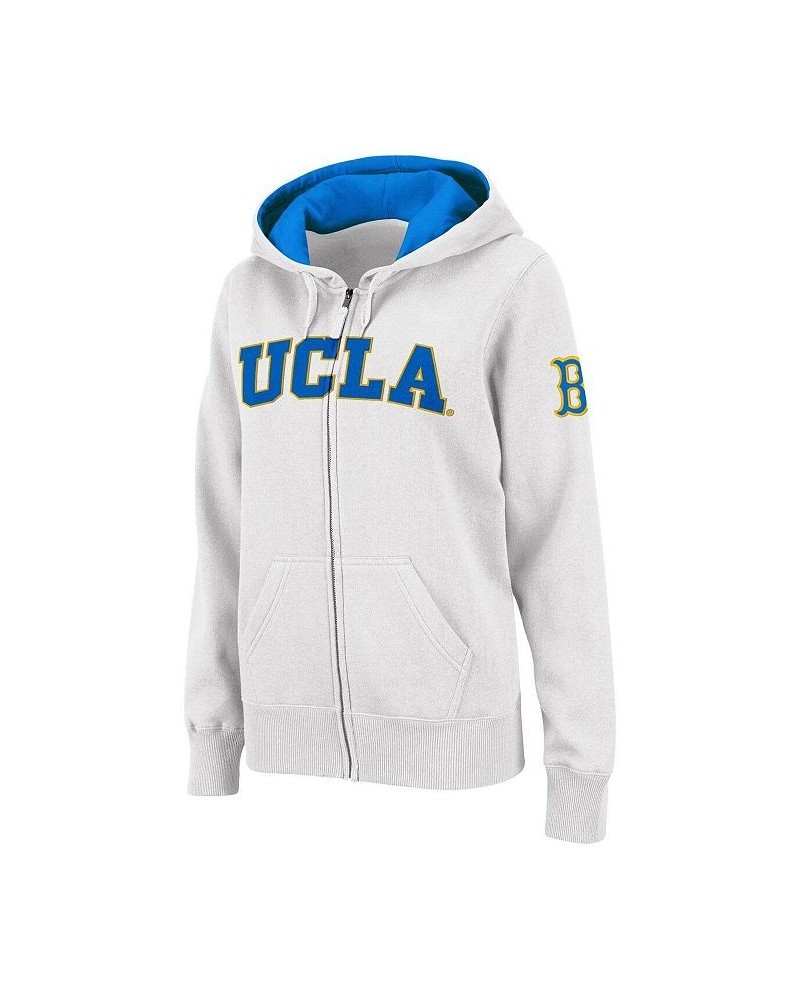 Women's White UCLA Bruins Arched Name Full-Zip Hoodie White $33.14 Sweatshirts