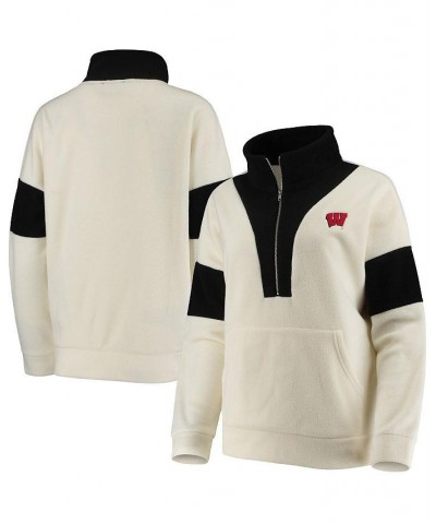 Women's White Black Wisconsin Badgers Blocked In Colorblocked Half-Zip Jacket White, Black $32.00 Jackets