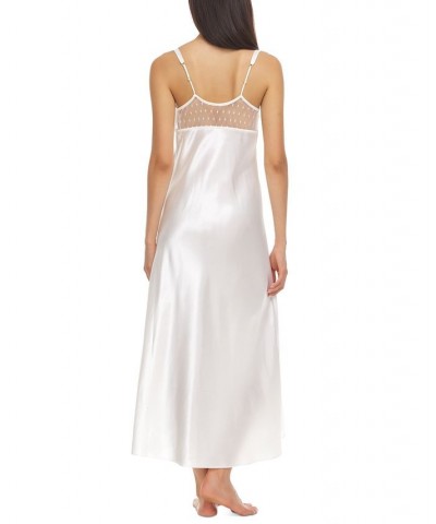 Stella Satin Venise Trim Lingerie Nightgown Ivory $15.65 Sleepwear