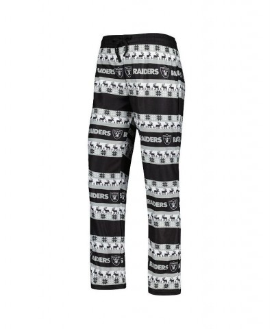 Women's Black Las Vegas Raiders Holiday Ugly Pajama Set Black $41.59 Pajama