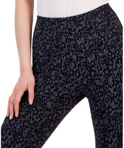 Women's Printed High Rise Capri Pull-On Leggings Black $11.99 Pants