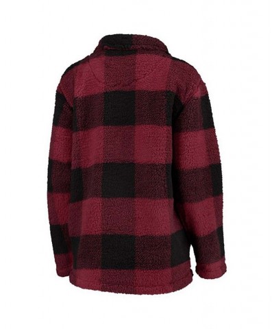 Women's Maroon Black Virginia Tech Hokies Plaid Sherpa Quarter-Zip Pullover Jacket Maroon, Black $32.25 Jackets