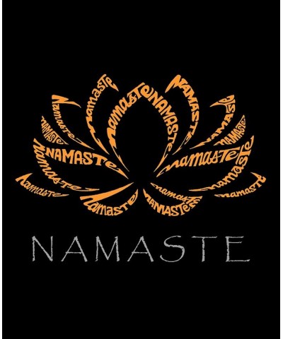 Women's Long Sleeve Word Art Namaste T-shirt Black $21.08 Tops