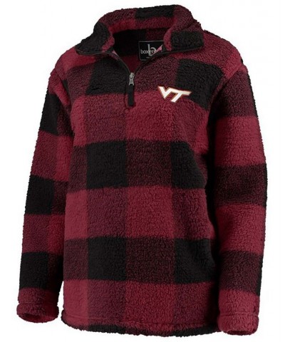 Women's Maroon Black Virginia Tech Hokies Plaid Sherpa Quarter-Zip Pullover Jacket Maroon, Black $32.25 Jackets