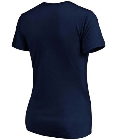 Women's Navy Chicago Cubs Team Logo Lockup V-Neck T-shirt Navy $17.60 Tops