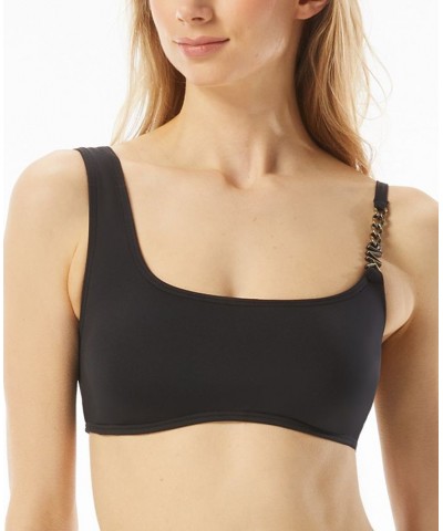 Women's Chain-Detail Bikini Top Black $45.12 Swimsuits