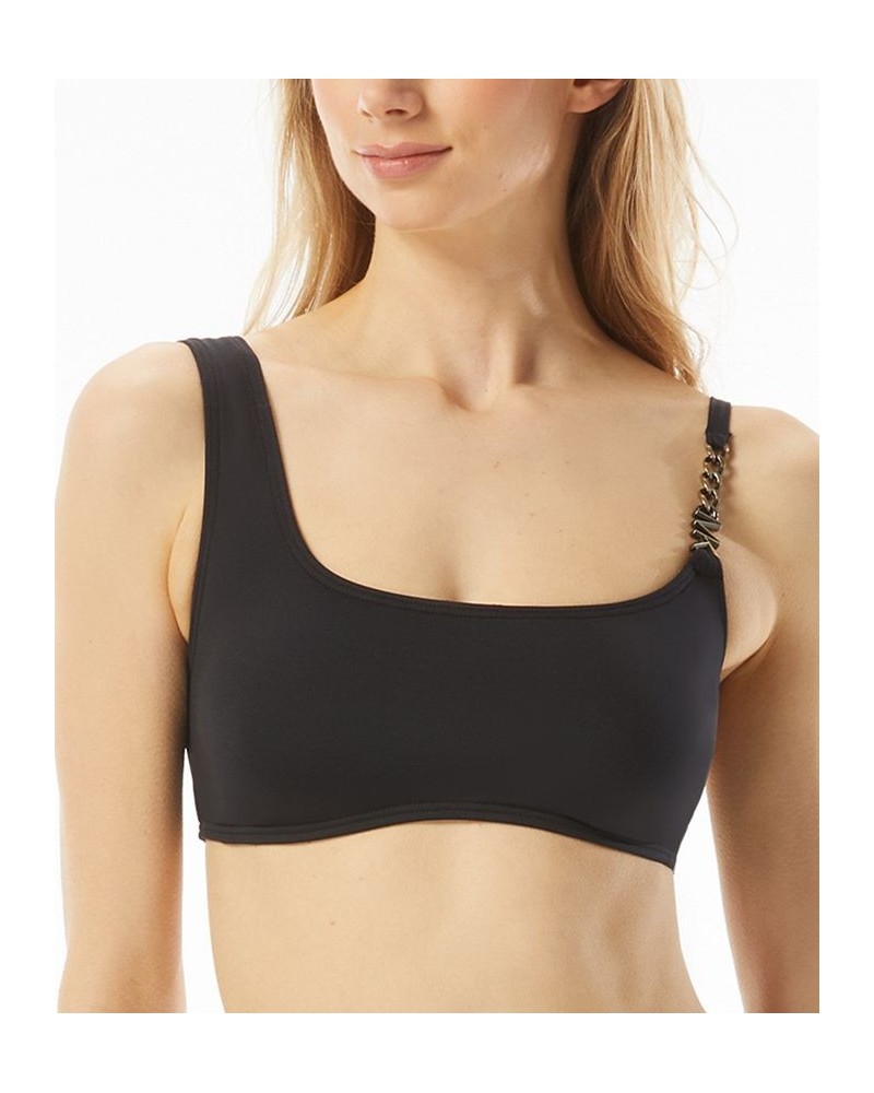 Women's Chain-Detail Bikini Top Black $45.12 Swimsuits