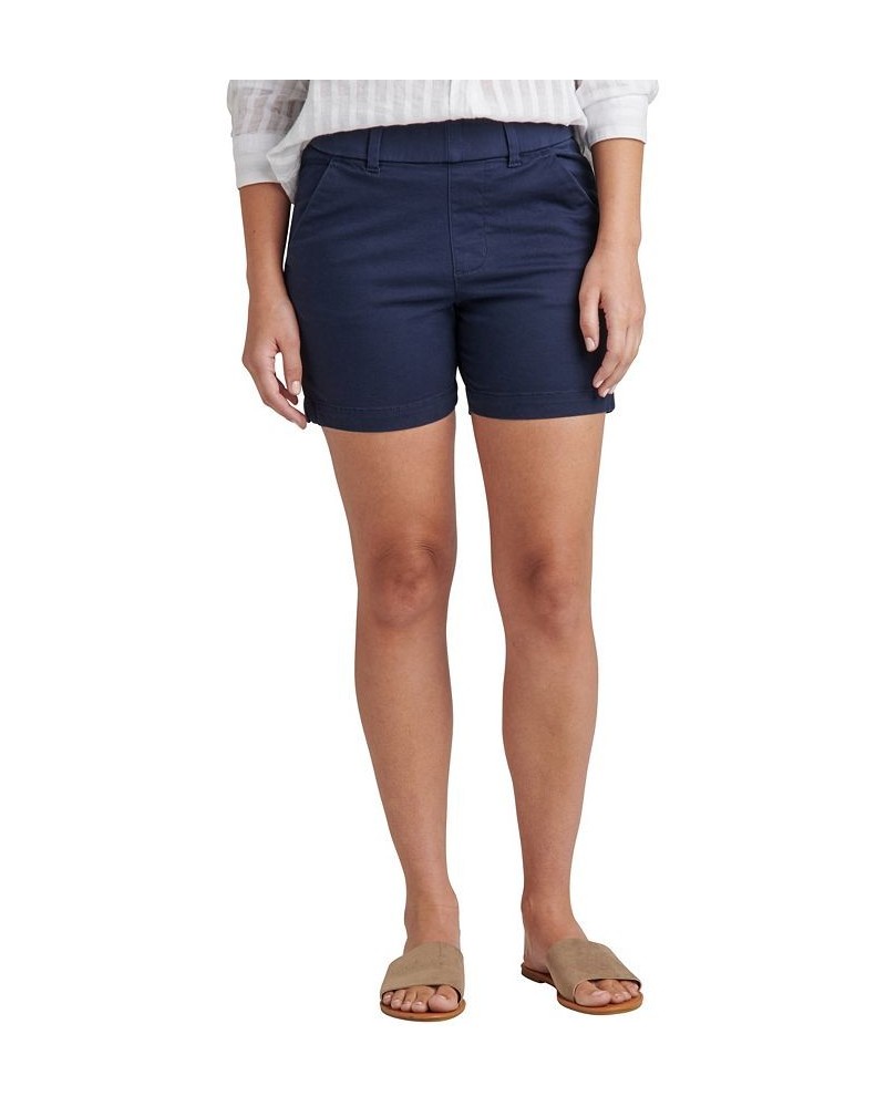 Women's Maddie Mid Rise Pull-On Shorts Blue $27.26 Shorts