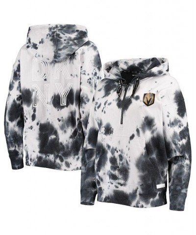 Women's Black and White Vegas Golden Knights Dakota Tie-Dye Oversized Half-Zip Hoodie Black, White $48.40 Sweatshirts