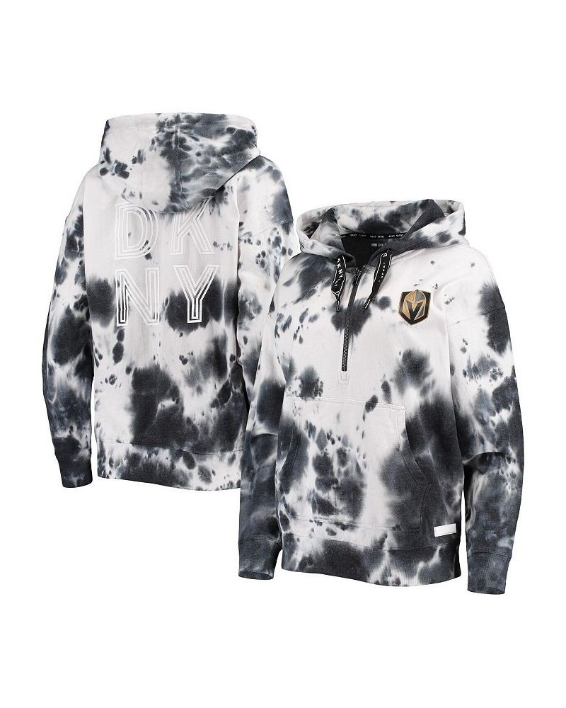 Women's Black and White Vegas Golden Knights Dakota Tie-Dye Oversized Half-Zip Hoodie Black, White $48.40 Sweatshirts