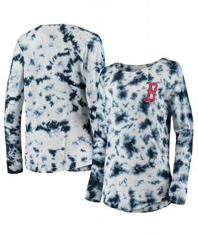 Women's Navy Boston Red Sox Tie-Dye Long Sleeve T-shirt Navy $24.30 Tops