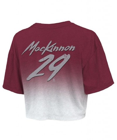 Women's Colorado Avalanche 2022 Stanley Cup Champions Dip Dye Boxy Crop T-shirt Burgundy $26.65 Tops