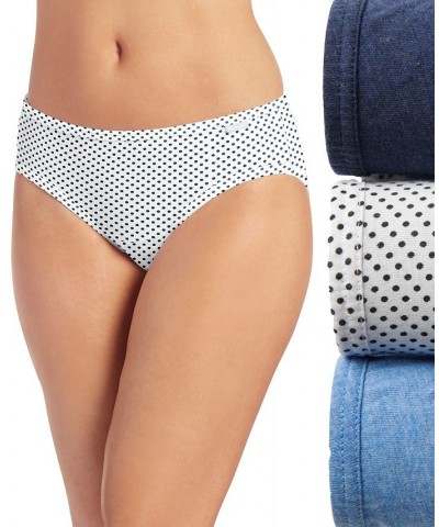 Elance Bikini Underwear 3 Pack 1489 Deep Blue Heather/Deep Blue Dot/Sea Blue Denim $13.43 Panty