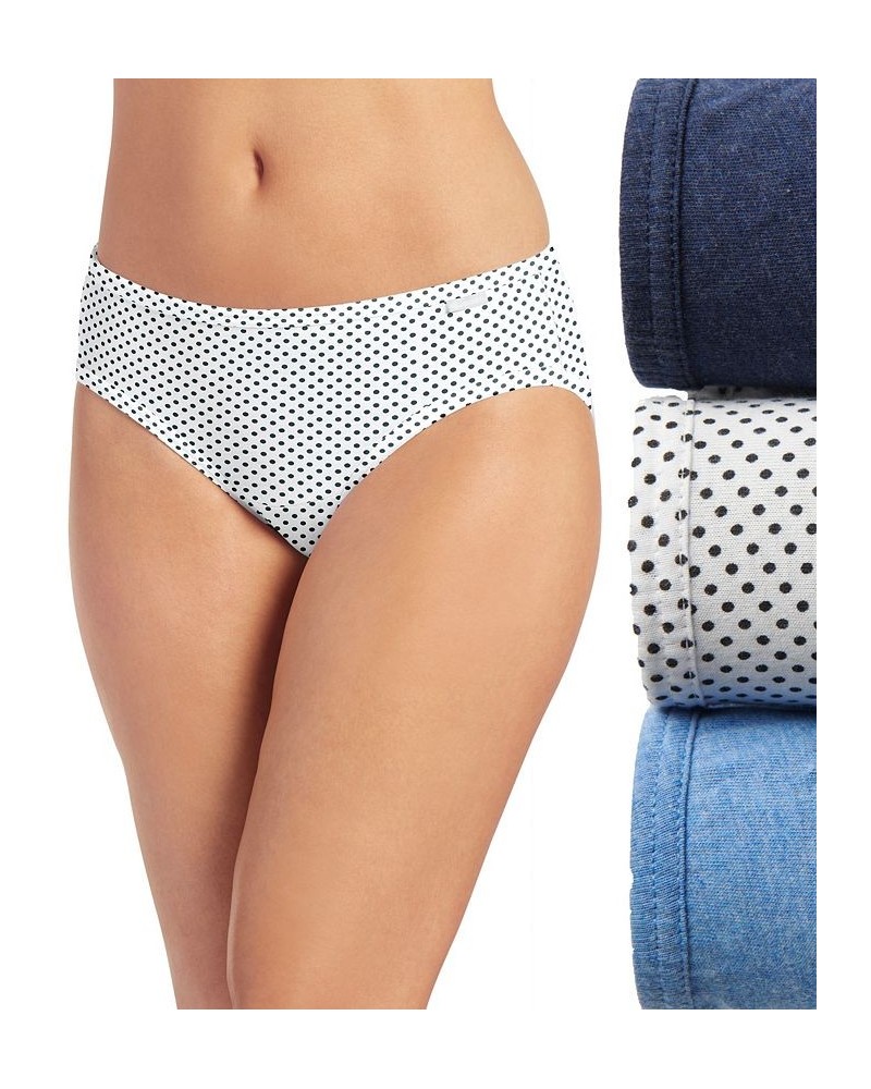 Elance Bikini Underwear 3 Pack 1489 Deep Blue Heather/Deep Blue Dot/Sea Blue Denim $13.43 Panty