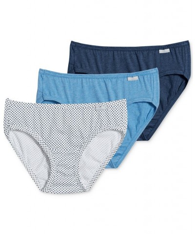 Elance Bikini Underwear 3 Pack 1489 Deep Blue Heather/Deep Blue Dot/Sea Blue Denim $13.43 Panty