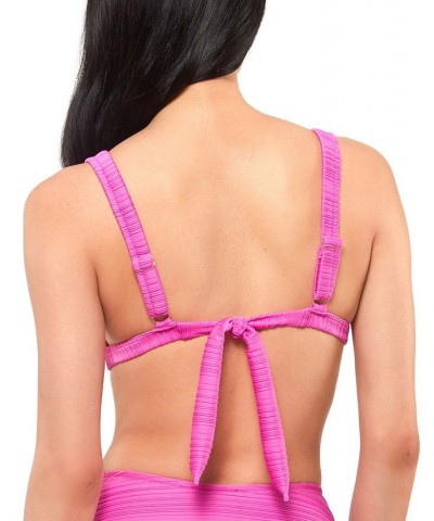 Ribbed Bikini Top Purple $17.88 Swimsuits